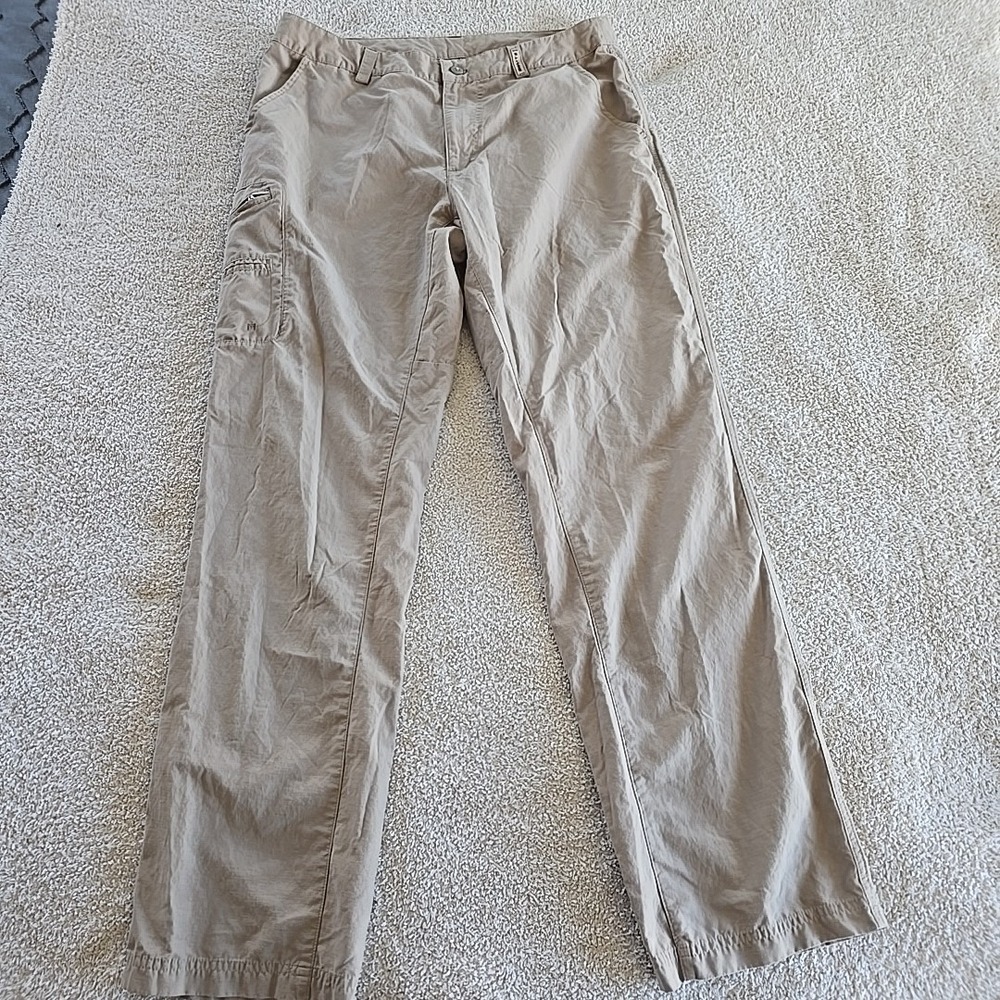 GoLite Mens Cargo Outdoor Hiking Khaki Pants Size 36L Straight Leg Tan